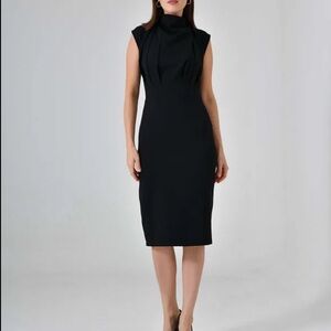 GANT Silk High Neck Black Dress